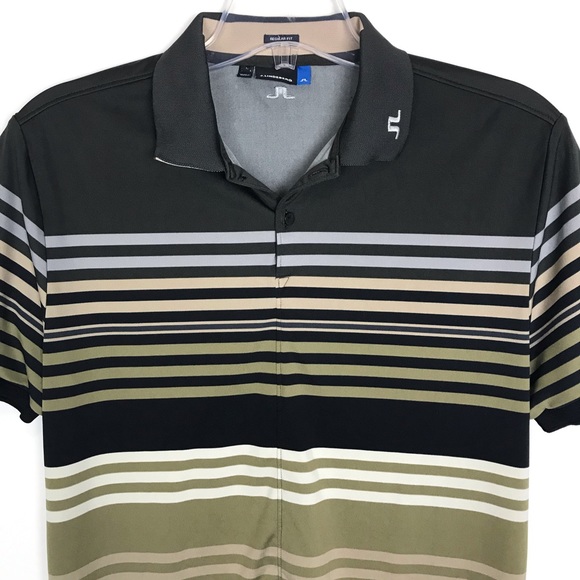 J. Lindeberg men's striped short sleeve polo shirt - Picture 2 of 7